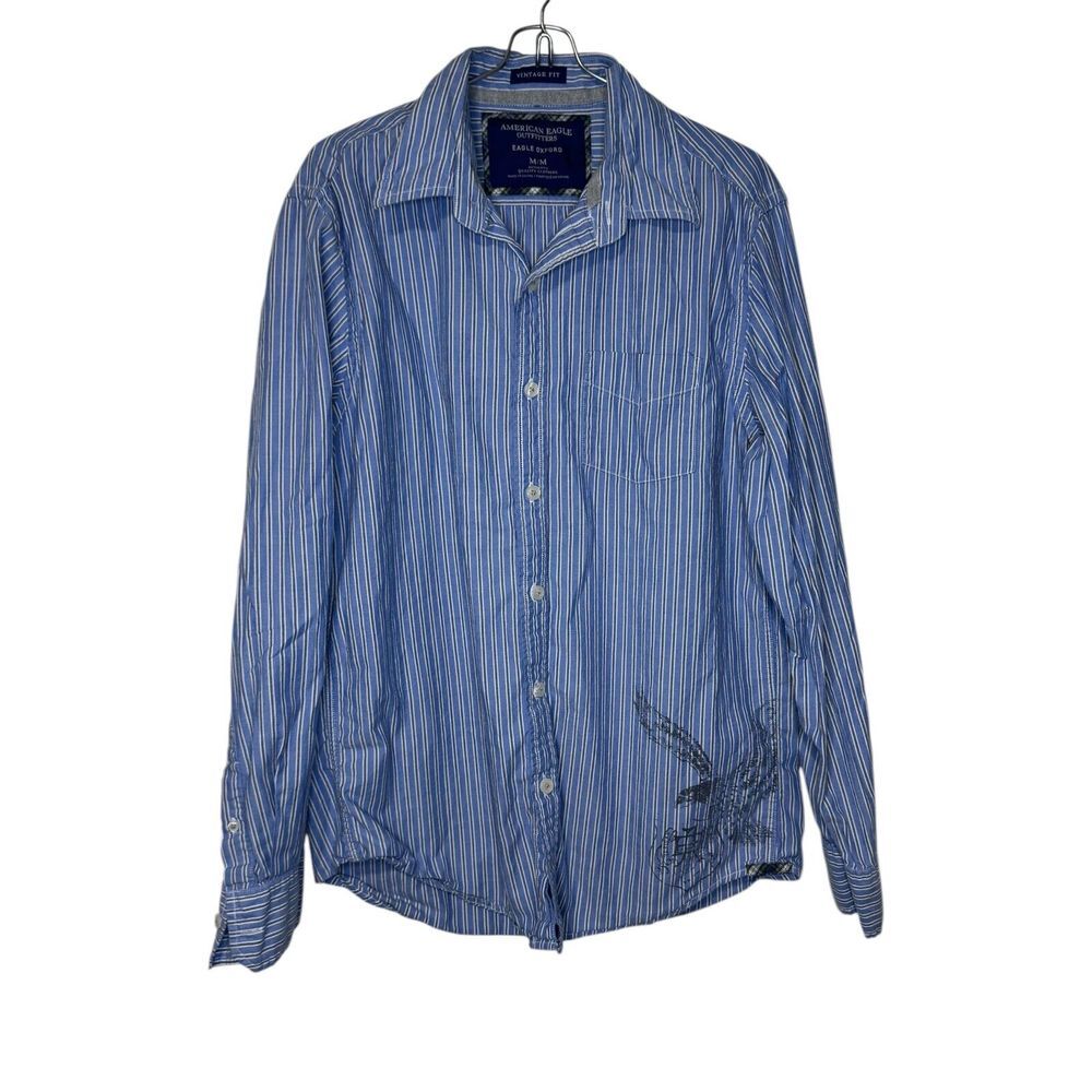 American Eagle Outfitters‎ Men's Shirt Vintage Oxford Striped Long Sleeve Medium